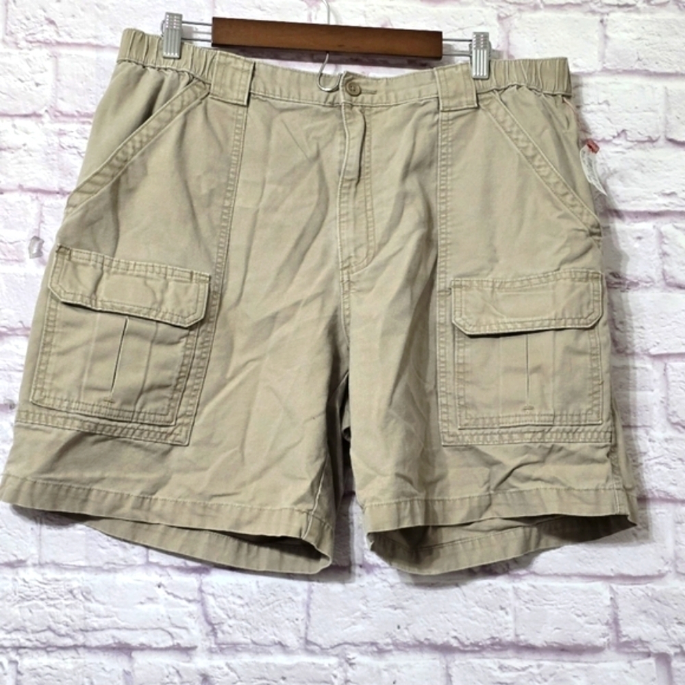 Savane Cargo Cotton Elastic Waist Shorts Size 38